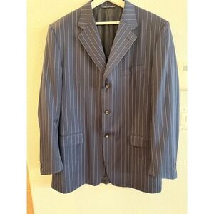 Canali Proposta Blazer Jacket Mens 54L Navy Pinstripe 3 Button Made in Italy